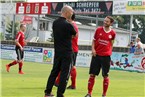 Vor dem Spiel war die Laune von Lichtenfels Trainer Alexander Grau (li.) und Kapitän Pascal Scholz (re.) noch prächtig.